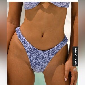 Berlook Blue Jacquard Bikini Bottom